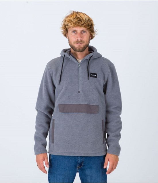 Hurley Anorak 1/4 Zip Anorak Sherpa Grau | 13DGOSKRQ