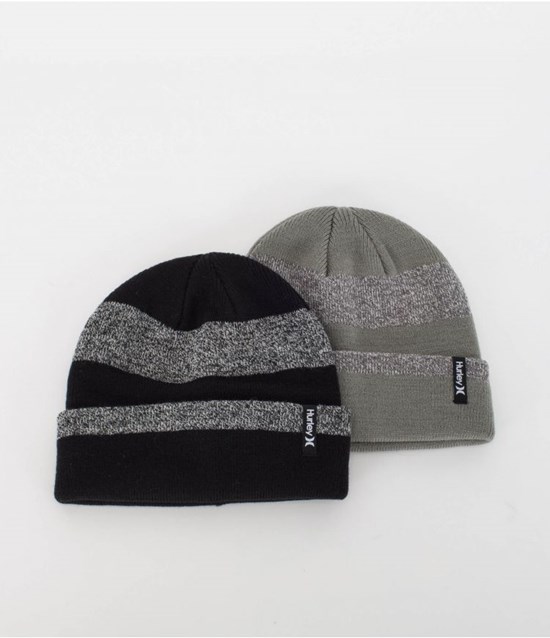 Hurley Beanie Rugby Schwarz Grau | 09GQEACYO