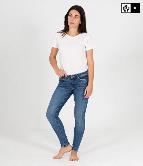 Hurley Bianca Skiny Oceancare Denim Pant Bottoms Denim He2 | 73NGWLIJA