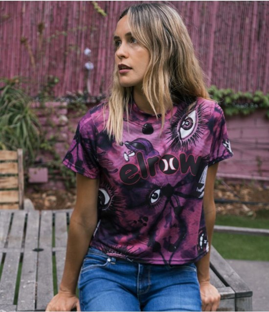 Hurley Elrow Eyes Allover Cropped Tee Tops And T-shirts Rosa | 84YHJRUSE