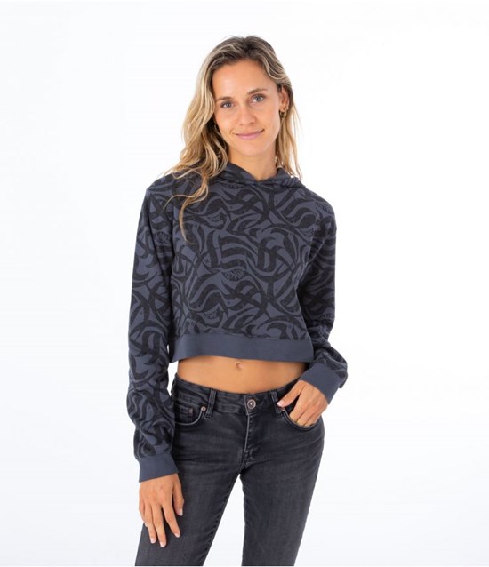 Hurley Hoodie Ocencare Full Print Schwarz | 68EGUVXLF