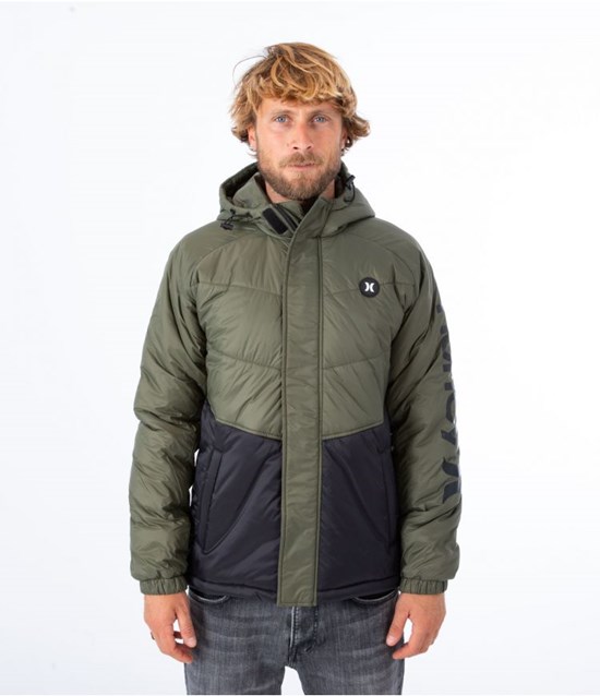 Hurley Jacket Portage Puffer Khaki | 35VSYANGW