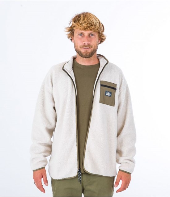 Hurley Jacket Sherpa Boulder Burrito Bone | 12JPLXRSN