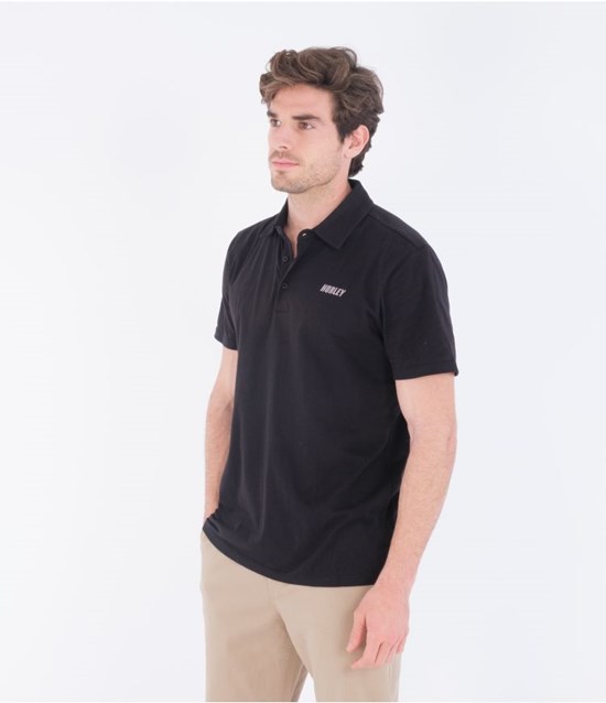 Hurley Polo Kurzes Sleeve H20-dri Ace Schwarz | 53MUKWREI