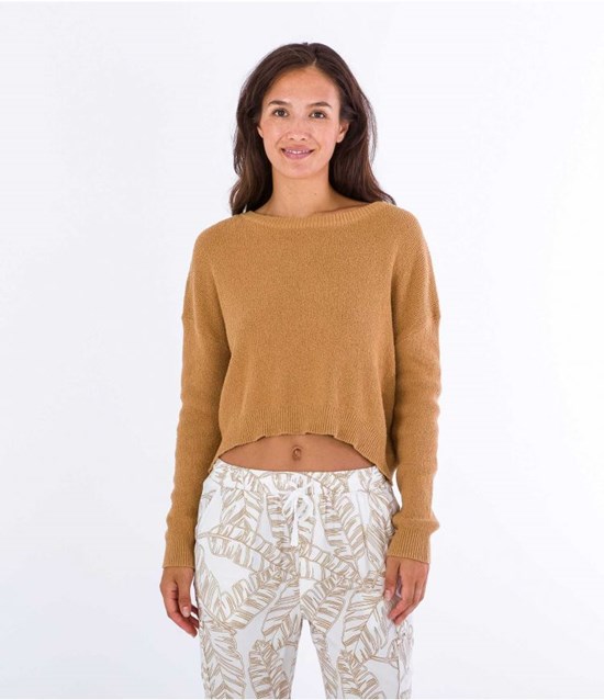 Hurley Pullover Overlap Back Kaffee | 27ZIJPGKW