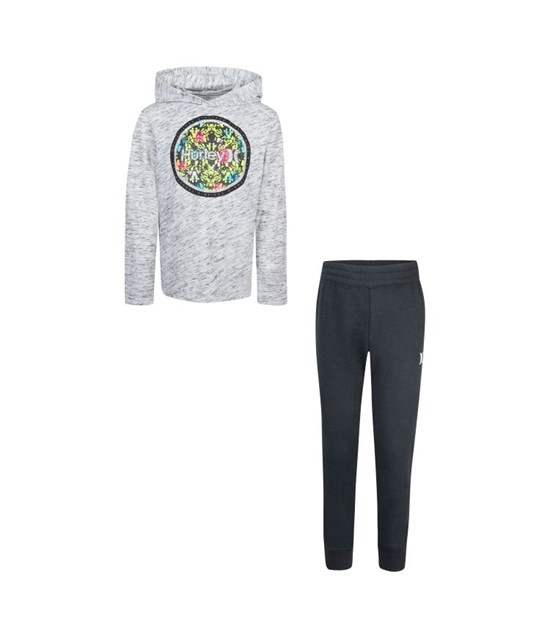 Hurley Set Hoodie & Jogger Boy - Cloud Slub Schwarz Weiß | 45VONCERQ
