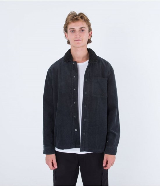Hurley Shirt Bixby Cord Sherpa Grau | 34CJAWXEN