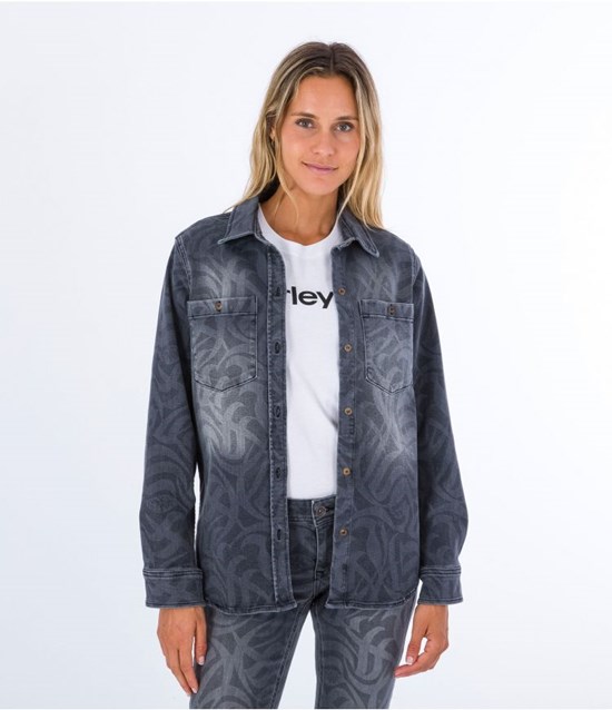 Hurley Shirt Denim Oceancare Schwarz | 05LRPVWKD