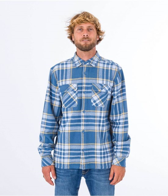 Hurley Shirt Flannel Santa Cruz Shoreline Tiefes | 94SGFMWXP