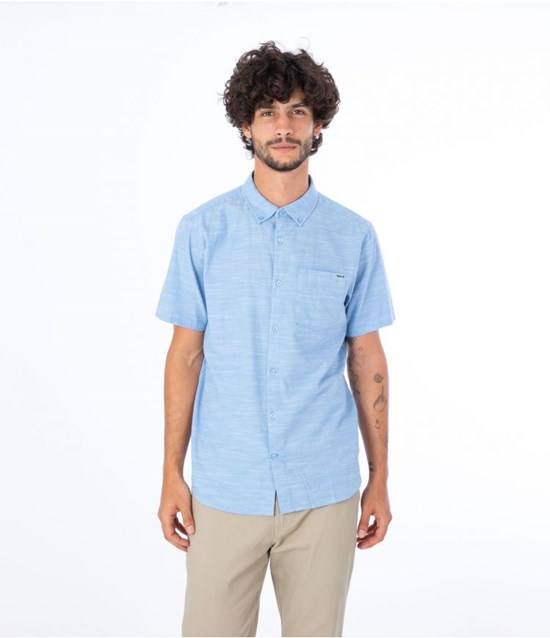 Hurley Shirt Kurzes Sleeve O&o Stretch Blau | 25XRENHVA