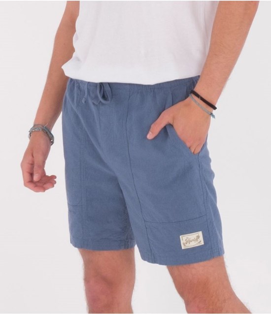 Hurley Shorts 17" Baja Linen Volley Blau | 36FNLKJDE