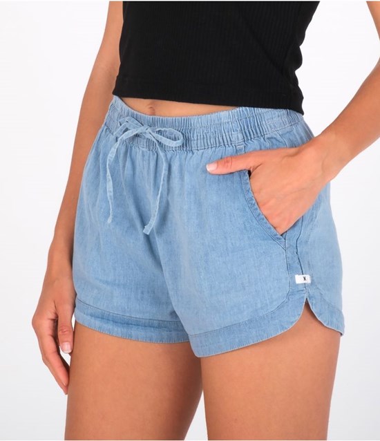 Hurley Shorts High Waisted Cindy Chambray New Age Bleach | 75OUWENHJ