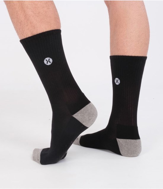 Hurley Socks 3 Pack Icon Terry Schwarz | 94LTIQZFS