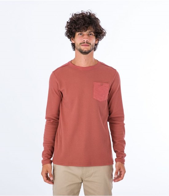 Hurley Sweatshirt Crew Neck Felton Thermal Crew Zion Rust | 04OBQWRYZ
