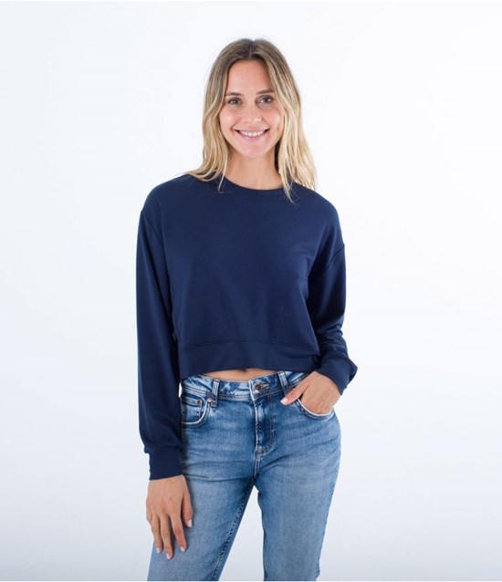 Hurley Sweatshirt Oversize Easy Indigo | 37PBJXWQS