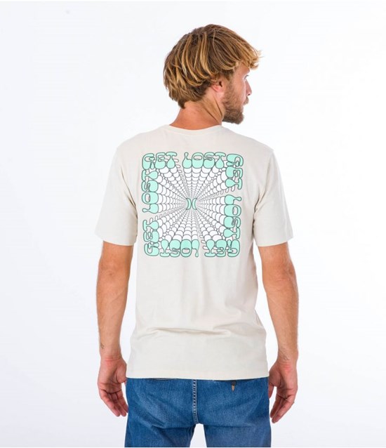Hurley T-shirt Kurzes Sleeve Everyday Explore Lost Square Bone | 37DFZWOHV