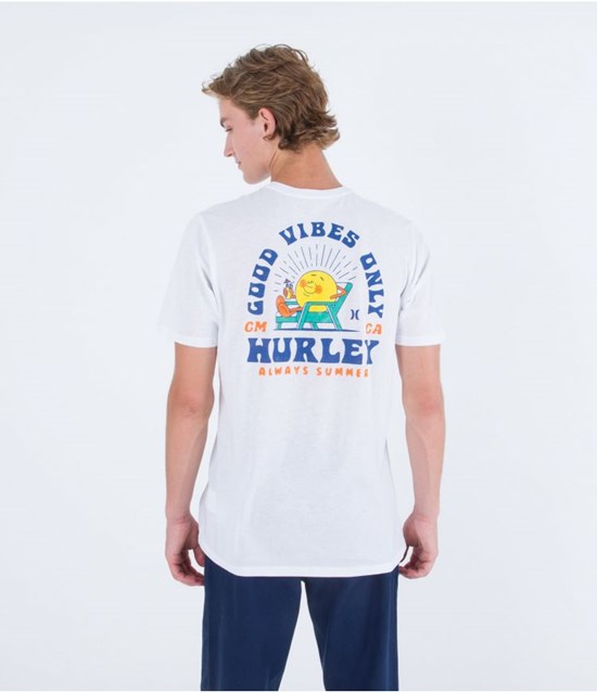Hurley T-shirt Kurzes Sleeve Everyday Vacation Weiß | 86OHFNYZJ