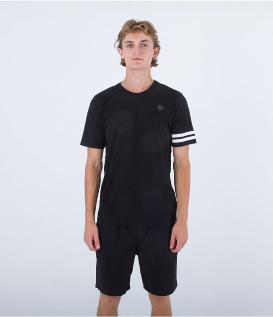 Hurley T-shirt Kurzes Sleeve H2o Dri Block Party Schwarz | 64YEQBLDU