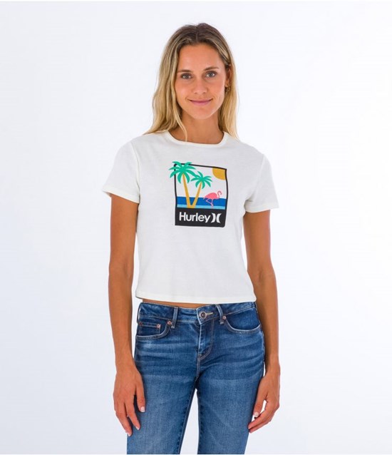 Hurley T-shirt Kurzes Sleeve Mingo Rib Baby Weiß | 90WEMIDXY