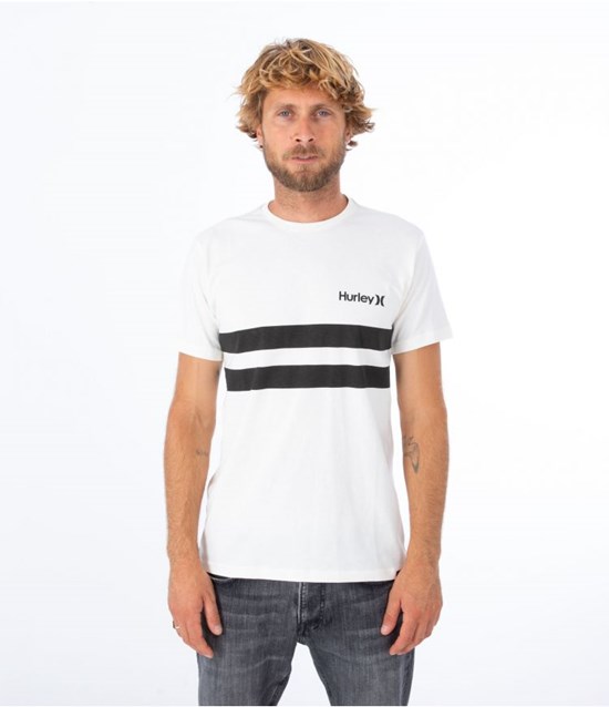 Hurley T-shirt Kurzes Sleeve Oceancare Block Party Marshmallow | 51BQZVOLK
