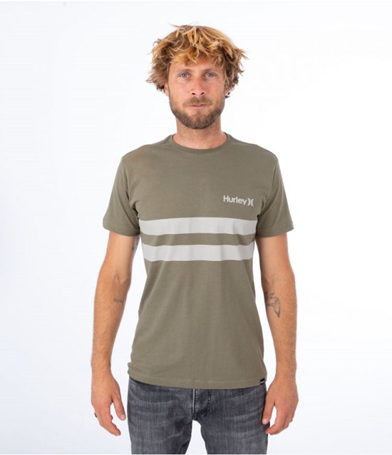 Hurley T-shirt Kurzes Sleeve Oceancare Block Party Dunkelgrün | 68UTHEONR