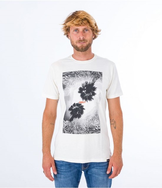 Hurley T-shirt Kurzes Sleeve Oceancare Photoprint Marshmallow | 14OXMQCUZ