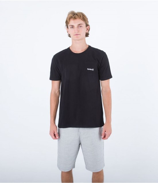Hurley T-shirt Kurzes Sleeve One & Only Schwarz | 60ZQLNCXJ