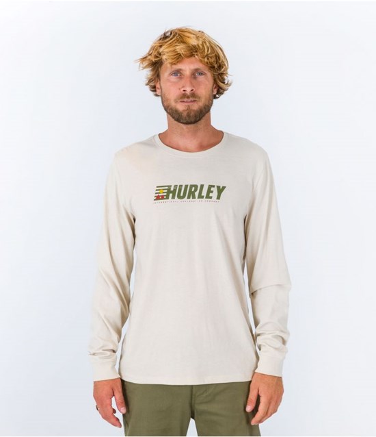 Hurley T-shirt Long Sleeve Everyday Explore Expolation Bone | 28PSNMOID