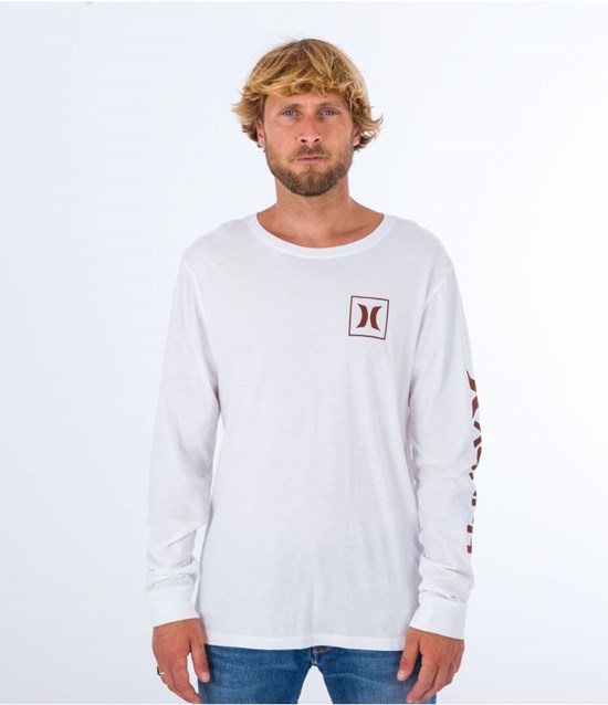 Hurley T-shirt Long Sleeve Everyday O&o Icon Weiß | 63RUVPTXB