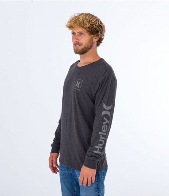 Hurley T-shirt Long Sleeve Everyday O&o Icon Schwarz | 74ARVKMSH