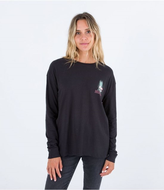 Hurley T-shirt Long Sleeve Oversize Bad Apples Schwarz | 60GHLUYMC