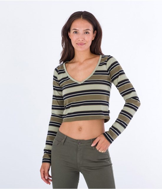 Hurley T-shirt Long Sleeve Sophie Fitte Streifen | 91XTNJMEZ