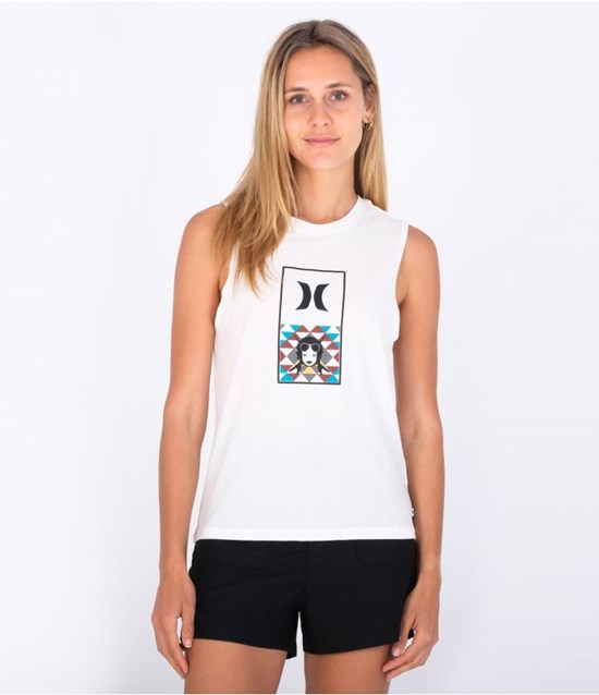 Hurley T-shirt Tank Bgs Washed Muscle Marshmallow | 50SQCMNOU