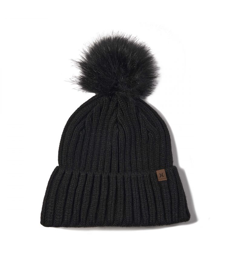 Hurley Beanie Pom Pom June Pom Schwarz | 65KTFZLHC