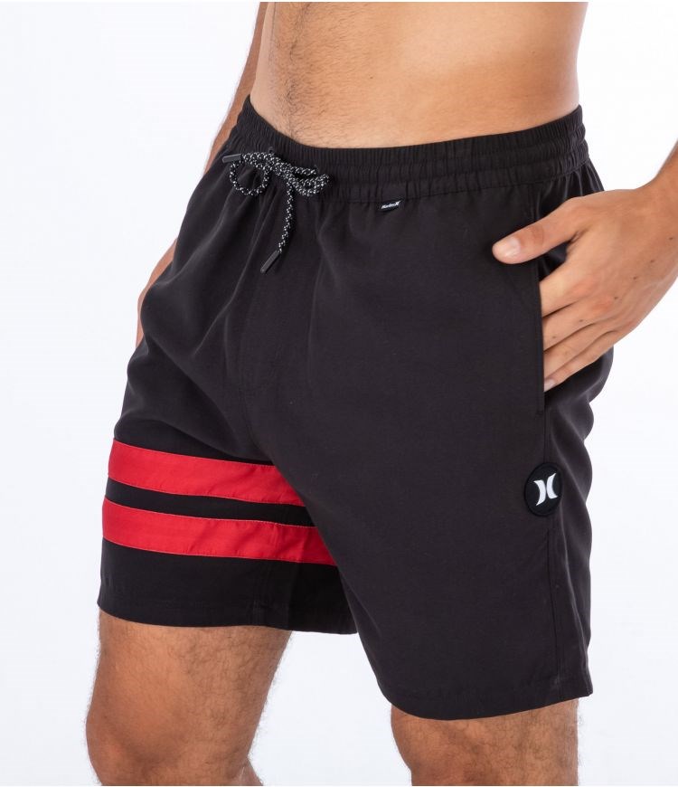 Hurley Boardshort With Pocket Block Party Volley Schwarz Rot | 57BDFMLAC
