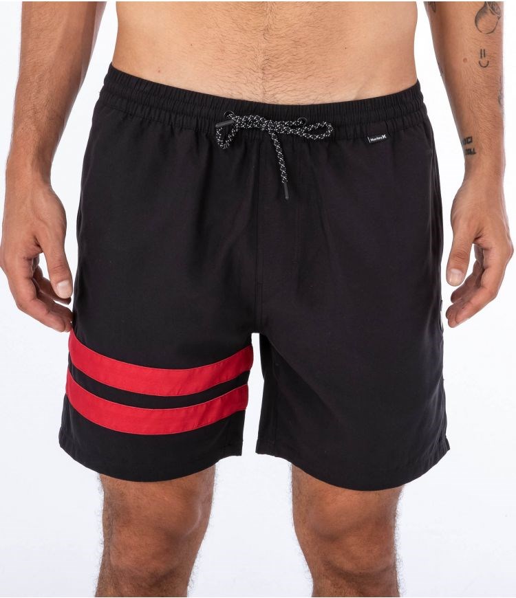 Hurley Boardshort With Pocket Block Party Volley Schwarz Rot | 57BDFMLAC