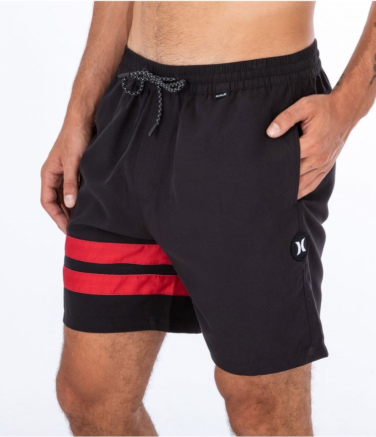 Hurley Boardshort With Pocket Block Party Volley Schwarz Rot | 57BDFMLAC