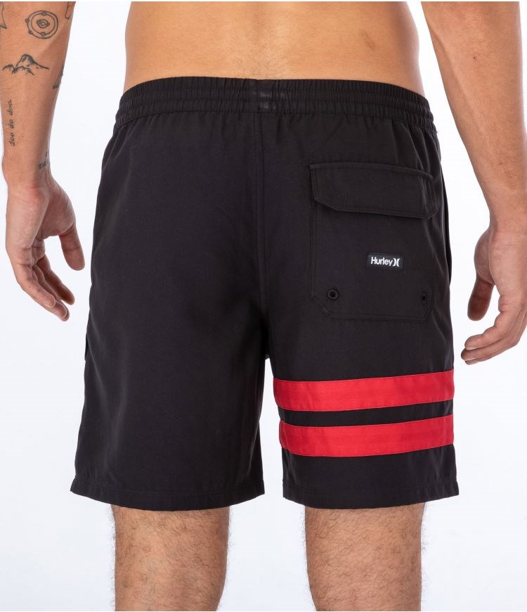 Hurley Boardshort With Pocket Block Party Volley Schwarz Rot | 57BDFMLAC