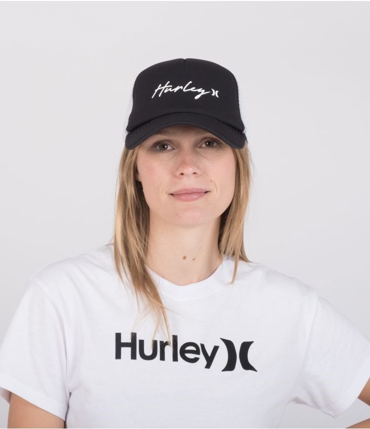 Hurley Cap Adjustable Trucker Icon Script Schwarz Weiß | 10QLGKCWA