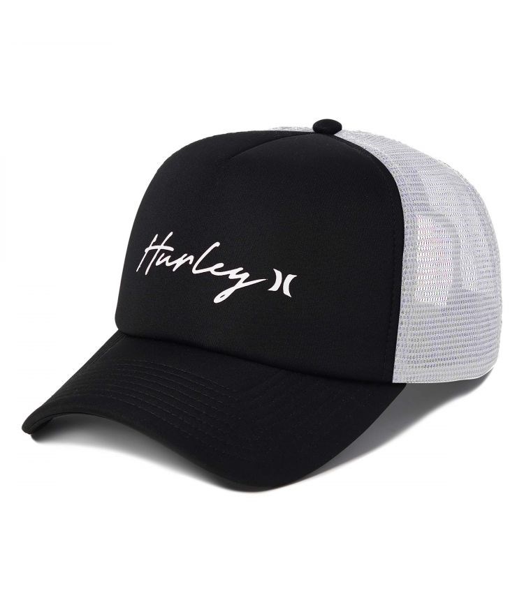 Hurley Cap Adjustable Trucker Icon Script Schwarz Weiß | 10QLGKCWA