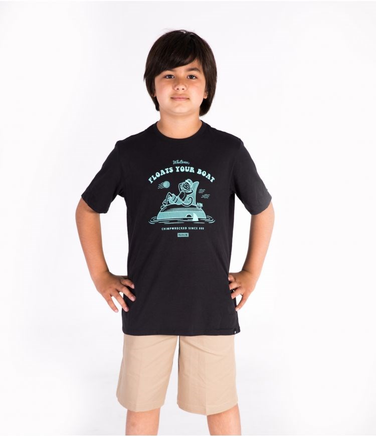 Hurley Chimwrecked Ss - Boys - Kids\' Tops Schwarz | 40TJQASDI