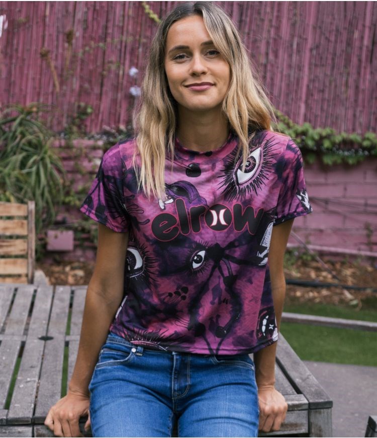 Hurley Elrow Eyes Allover Cropped Tee Tops And T-shirts Rosa | 84YHJRUSE