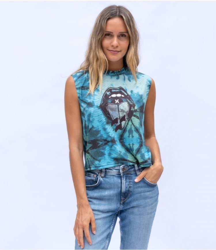 Hurley Elrow Eyes Cropped Tongue Tank Tops And T-shirts Grün | 40SCTFNXH