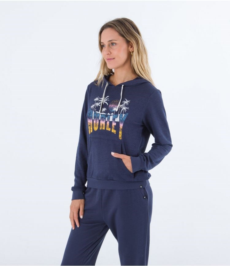 Hurley Hoodie Delilah Burnout Perfect Indigo | 04EPJBWXY