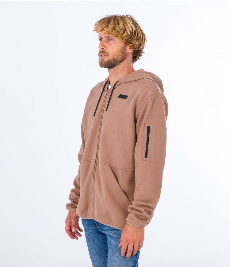 Hurley Hoodie Full Zip Baseline Taupe Haze | 61XFLBNEJ