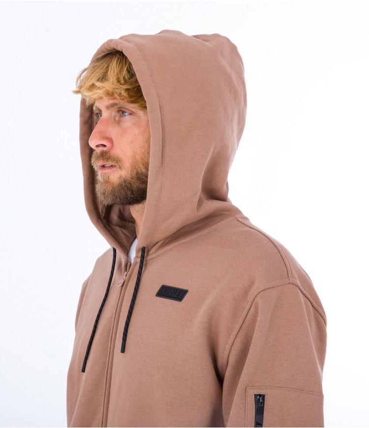 Hurley Hoodie Full Zip Baseline Taupe Haze | 61XFLBNEJ