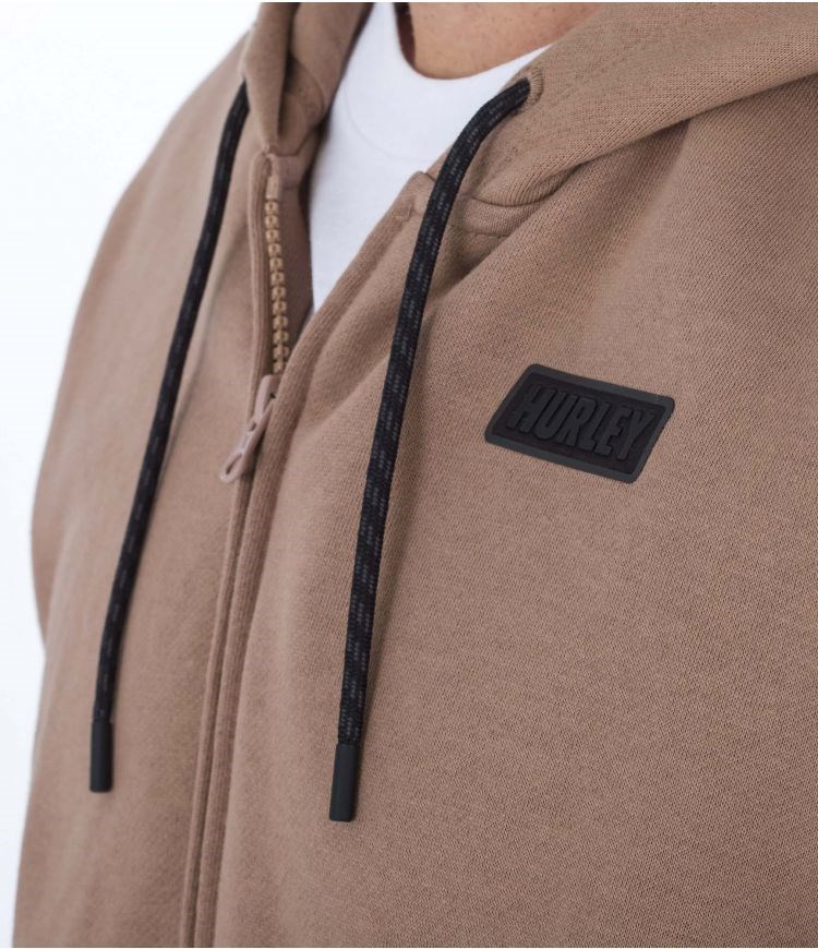 Hurley Hoodie Full Zip Baseline Taupe Haze | 61XFLBNEJ