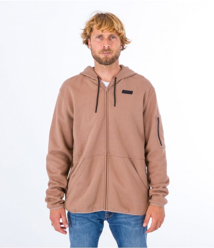 Hurley Hoodie Full Zip Baseline Taupe Haze | 61XFLBNEJ