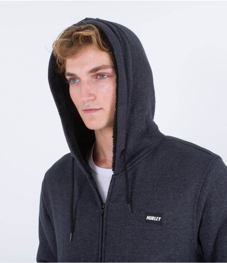 Hurley Hoodie Full Zip Fastlane Burrito Grau | 72DTKIHCY