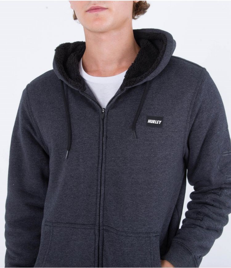 Hurley Hoodie Full Zip Fastlane Burrito Grau | 72DTKIHCY